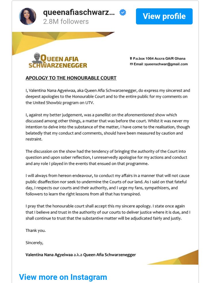 Afia Schwarzenegger Issues An Apology To The Court 2 Screenshot 20221222 002459