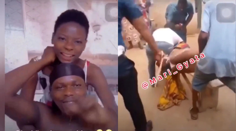 Father lashes his SHS 2 daughter for visiting her boyfriend 2 SHS