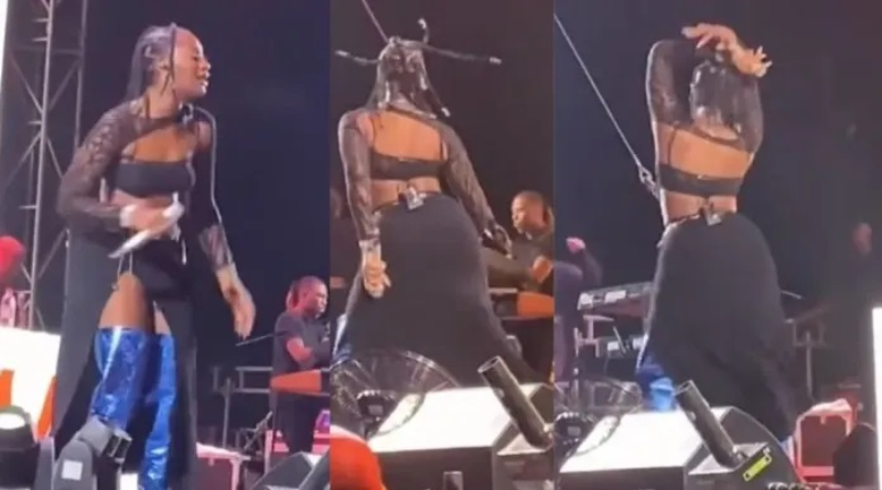 As Tems rolls her waist while performing, admirers drool over her huge buttocks. 2 Tems