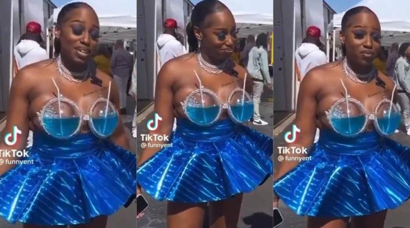 Lady Wears Bra With Drink In It For Guys To Sip At A Carnival (video) 2 Lady Wears Bra With Drink