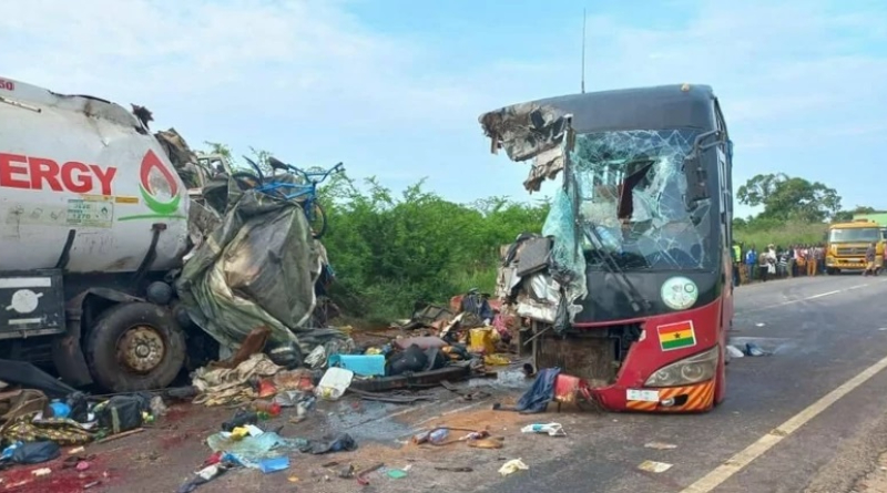 On the Accra-Cape Coast route, a fatal accident involving a Yutong bus and a fuel truck claimed the lives of 16 persons. 2 Accra-Cape Coast route