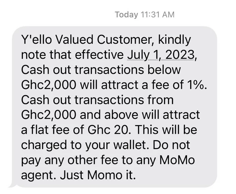 MTN increases Mobile Money cashout fees effective July 1st 3 momo fee