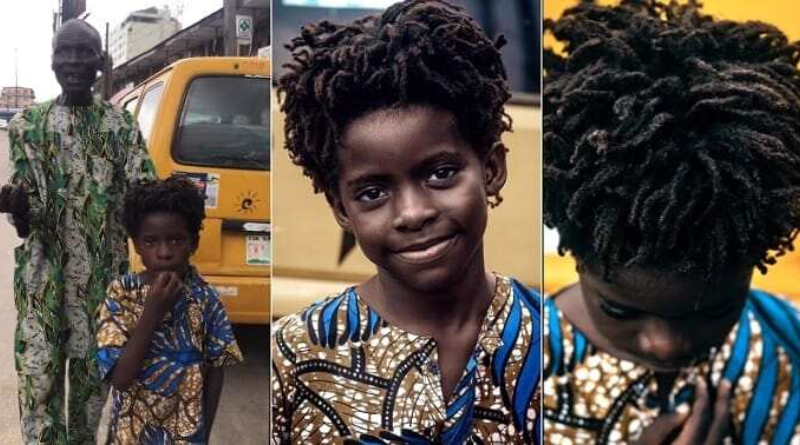 "He Looks Like Rema": Photographer Captures Handsome Black Boy Walking with Blind Father on Road 2 Handsome Black Boy