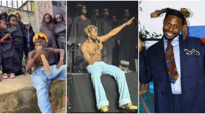 Asake: Ikorodu Bois Use Corn, Strange Shoes, Broom, and Others to Recreate Singer’s O2 Arena Performance 2 Ikorodu Bois