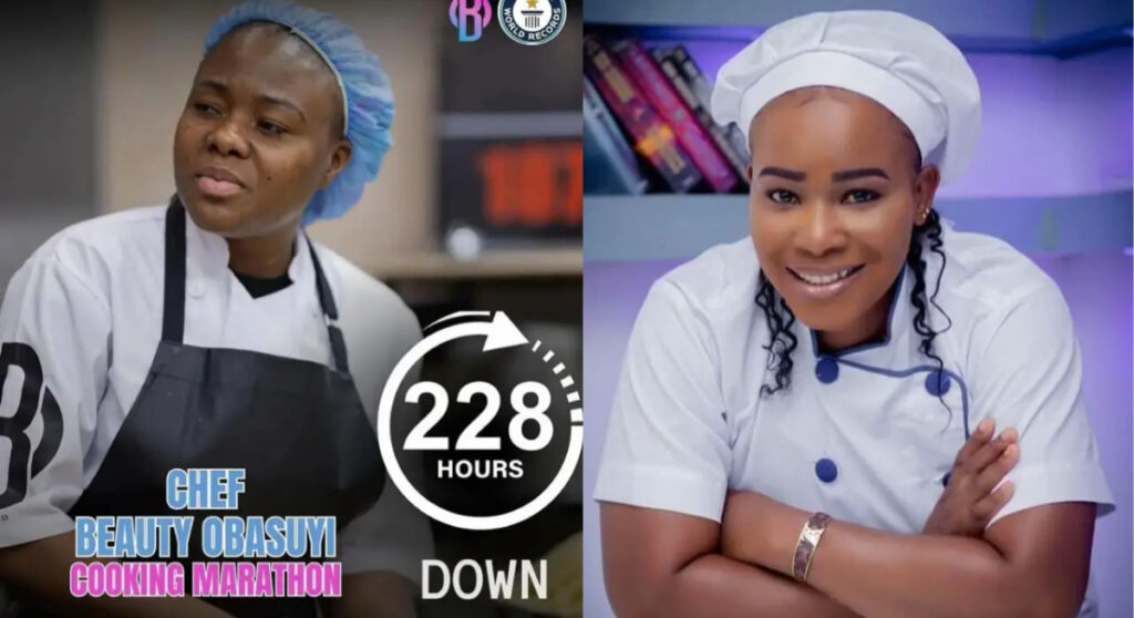 Chef Faila has been dethroned by a Nigerian chef after she cooked for 228 hours. 2 Chef Faila has been dethroned by a Nigerian chef after she cooked for 228 hours.