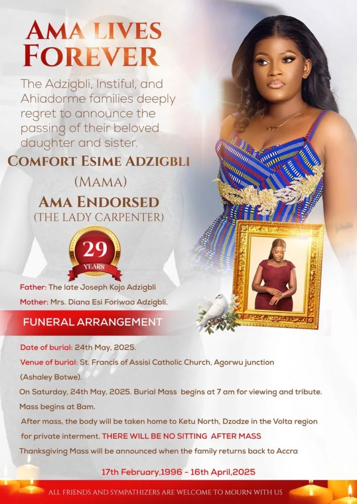 Ama Endorsed’s Final Journey: Funeral Set for May 24 2 Ama Endorsed’s Final Journey: Funeral Set for May 24