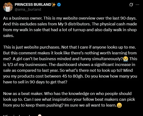 Ama Burland Silences Troll with GH¢480k Hair Business Revenue 3 Ama Burland Silences Troll with GH¢480k Hair Business Revenue