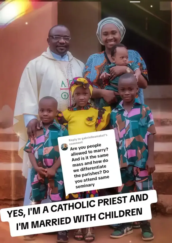 Viral: Catholic priest goes viral with his wife and kids 3 Viral: Catholic priest goes viral with his wife and kids