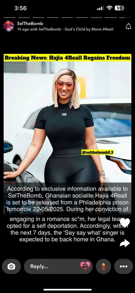 Romance scam: Hajia 4Reall reportedly set to be freed from U.S. prison tomorrow 4 Hajia 4Reall reportedly set to be freed from U.S. prison