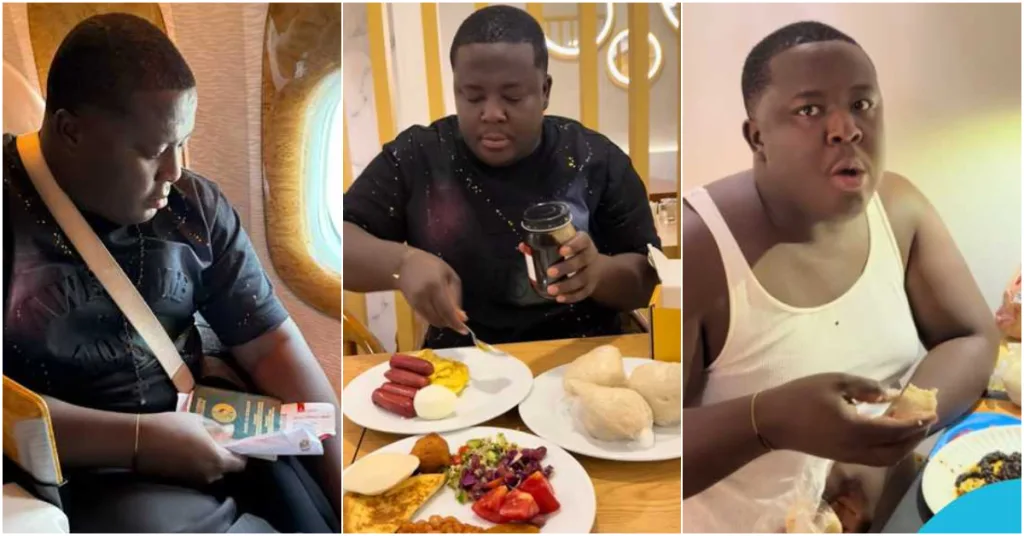 Oheneba Jude Turns Down Hotel Meal, Chooses Ghanaian Banku Instead