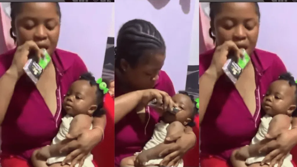 Video of Woman Giving Baby Alcohol for Sleep Angers Ghanaians 5 Video of Woman Giving Baby Alcohol for Sleep Angers Ghanaians